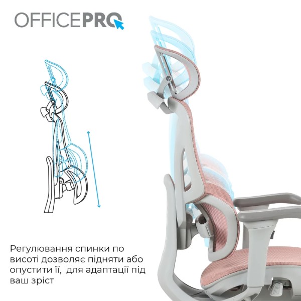 Фото - Кресло офисное OfficePro Elite OC950GLP Gray/Light Pink